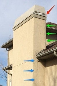 stucco around a chimney can cause room leaks